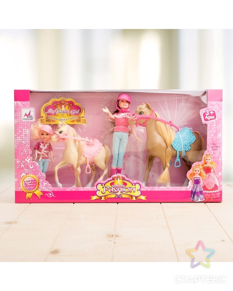 Набор игровой «Конная прогулка»: 2 куклы и 2 лошадки арт. СМЛ-104588-1-СМЛ0001159277 7
