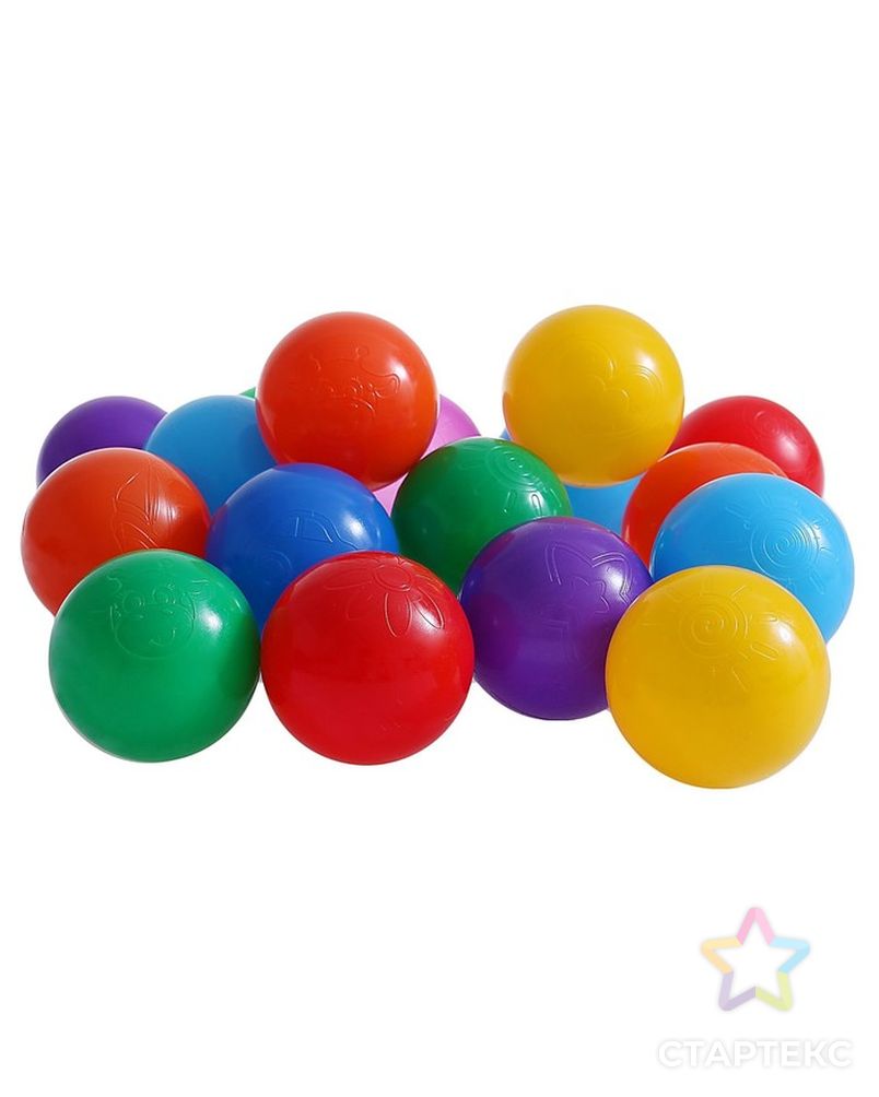 Шарики для сухого бассейна с рисунком, диаметр шара 7,5 см, набор 90 штук, разноцветные арт. СМЛ-104785-1-СМЛ0001180345 8