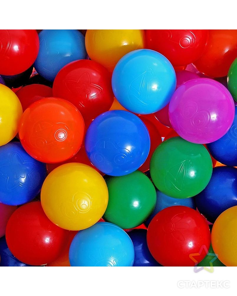 Шарики для сухого бассейна с рисунком, диаметр шара 7,5 см, набор 90 штук, разноцветные арт. СМЛ-104785-1-СМЛ0001180345 9
