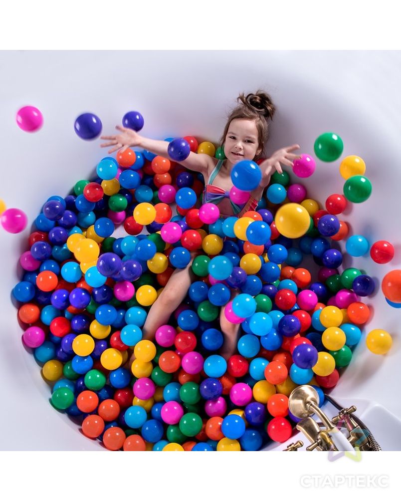 Шарики для сухого бассейна с рисунком, диаметр шара 7,5 см, набор 150 штук, разноцветные арт. СМЛ-104787-1-СМЛ0001180346 4