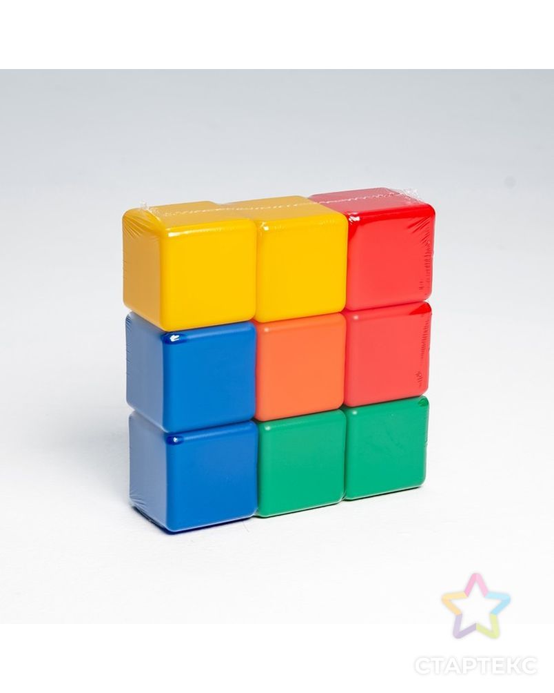 Набор цветных кубиков, 9 штук 6 х 6 см арт. СМЛ-104820-1-СМЛ0001180370 3