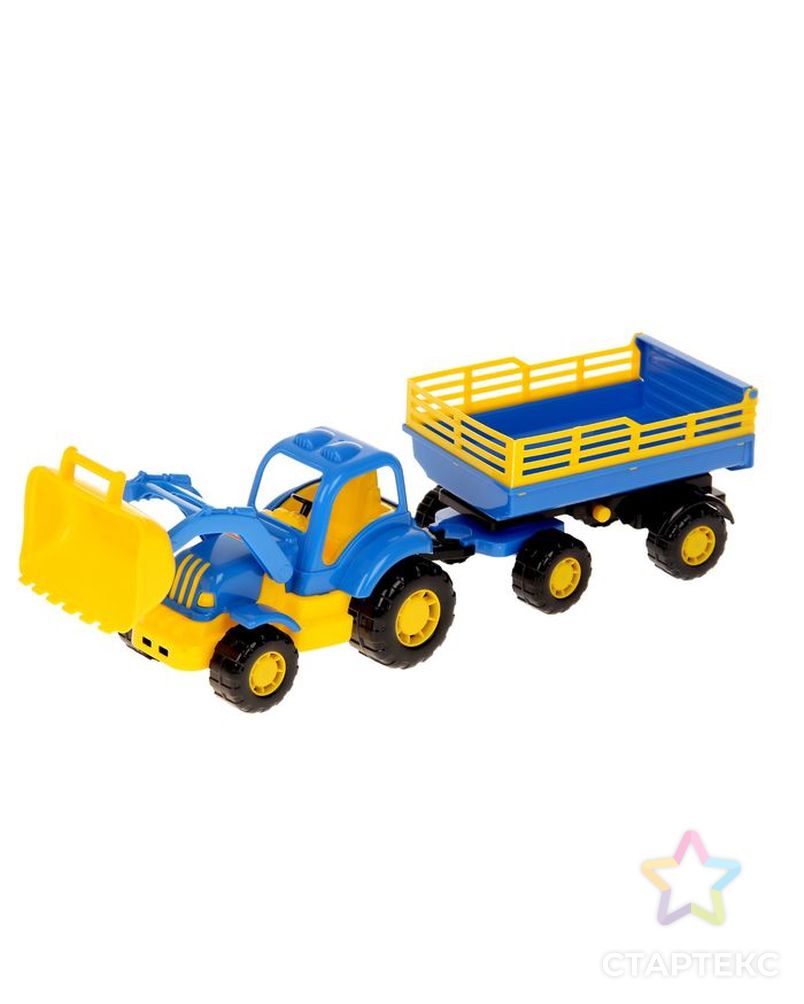 Трактор «Крепыш», с прицепом №2 и ковшом, цвета МИКС арт. СМЛ-104355-1-СМЛ0001193040 1