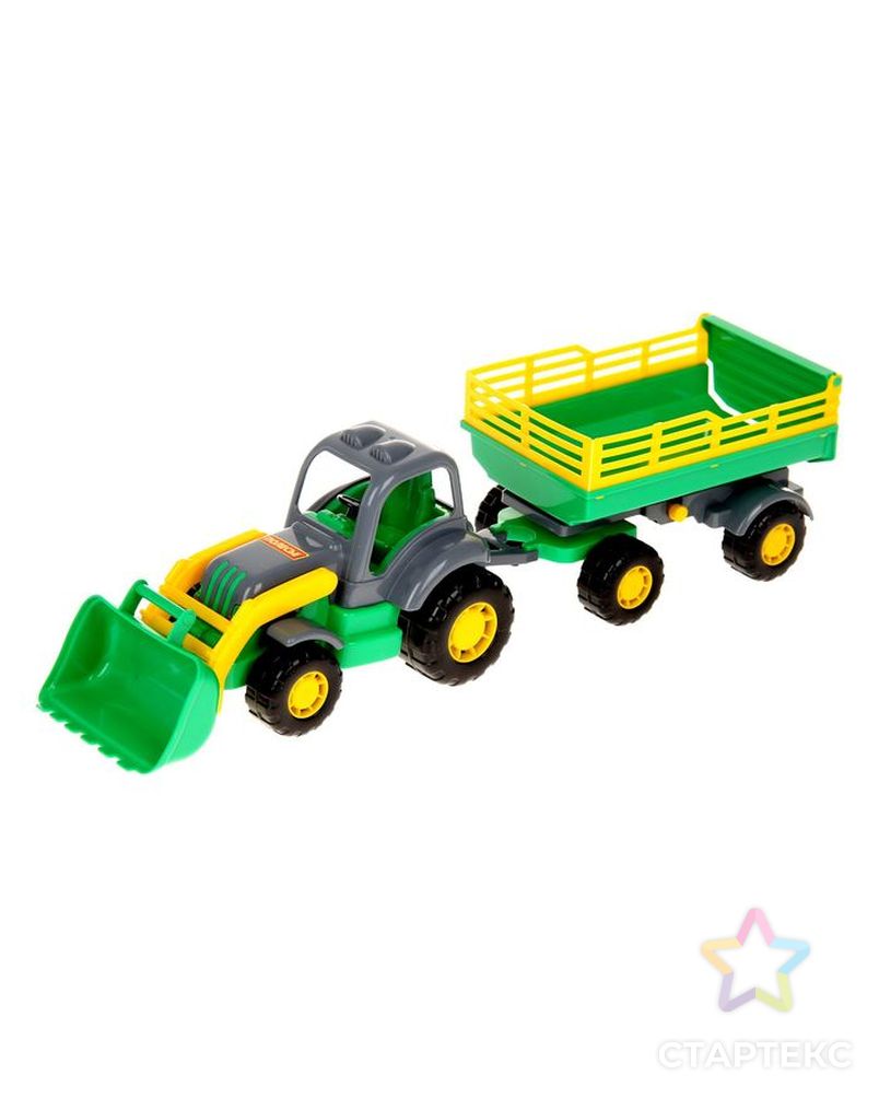 Трактор «Крепыш», с прицепом №2 и ковшом, цвета МИКС арт. СМЛ-104355-1-СМЛ0001193040 3