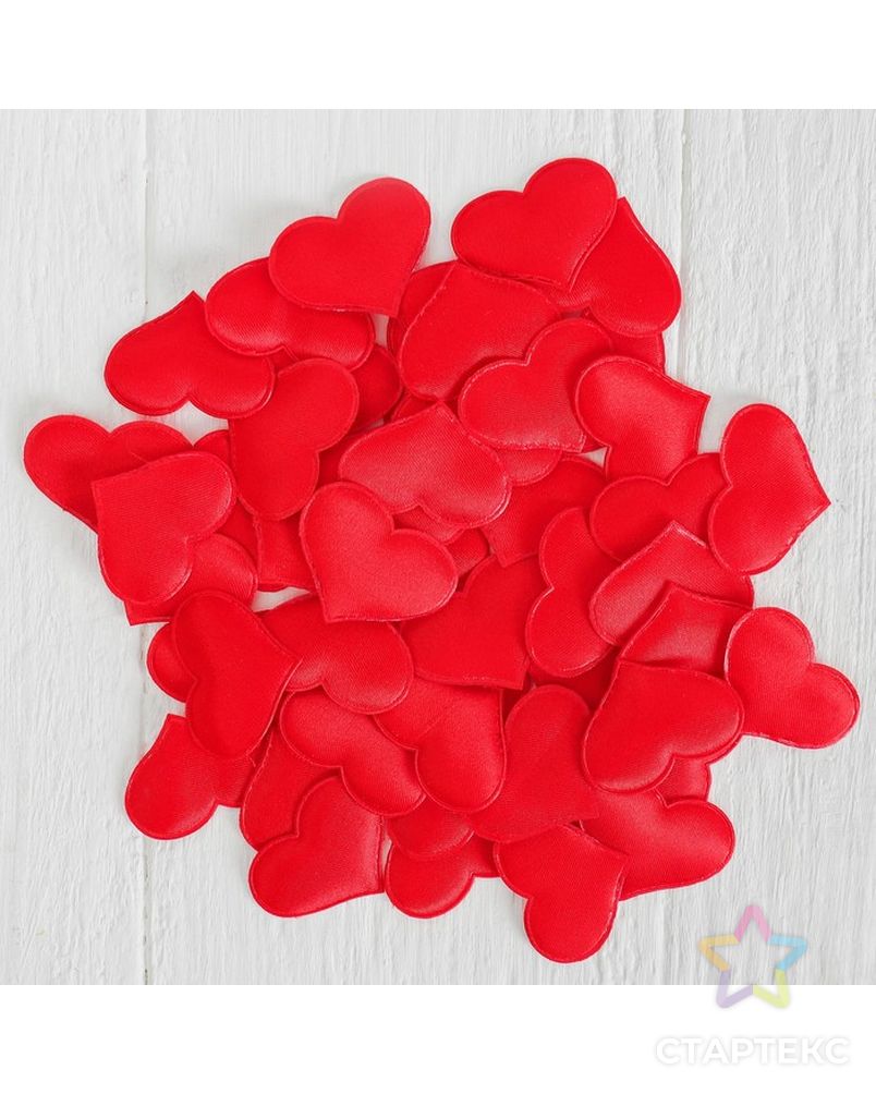 Сердечки декоративные, набор 50 шт., 3,2 см, цвет красный арт. СМЛ-138508-1-СМЛ0001195950 2