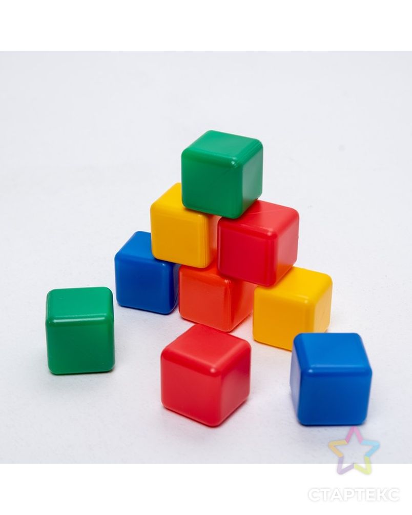 Набор цветных кубиков, 9 штук, 4 × 4 см арт. СМЛ-42086-1-СМЛ0001200600 1