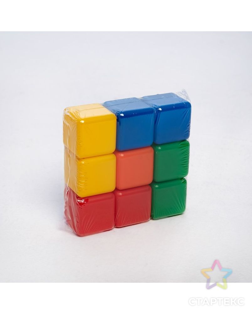 Набор цветных кубиков, 9 штук, 4 × 4 см арт. СМЛ-42086-1-СМЛ0001200600 3