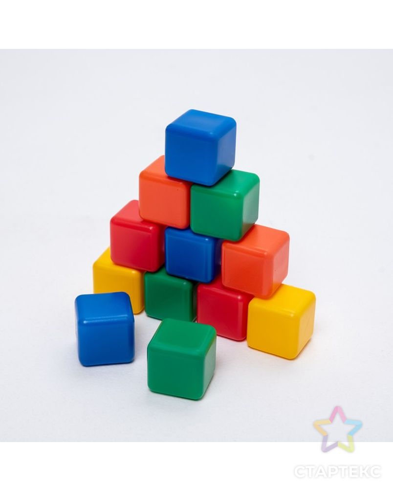 Набор цветных кубиков, 12 штук, 4 х 4 см арт. СМЛ-104829-1-СМЛ0001200601 1