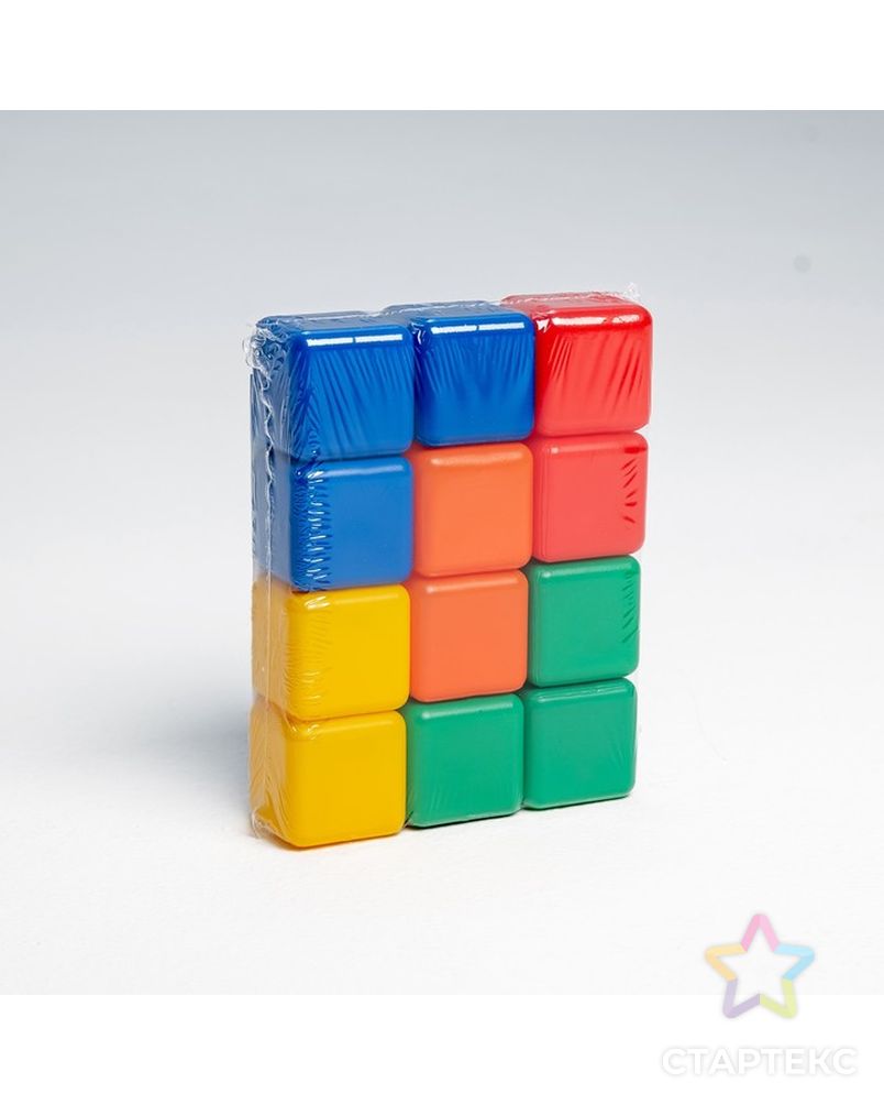 Набор цветных кубиков, 12 штук, 4 х 4 см арт. СМЛ-104829-1-СМЛ0001200601 3