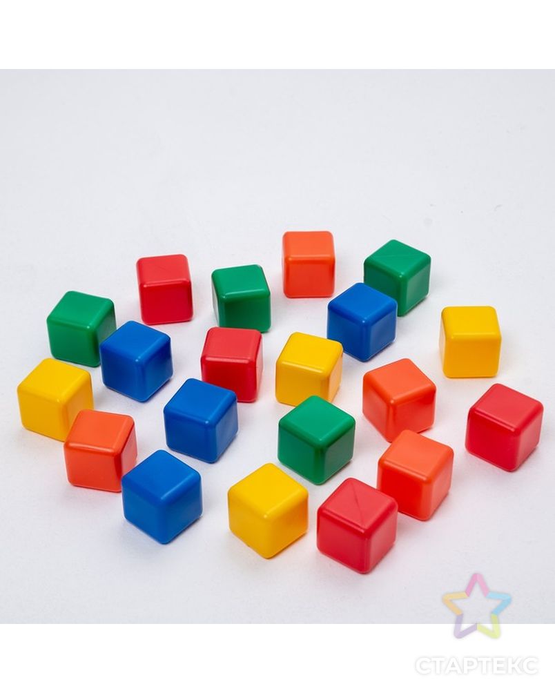 Набор цветных кубиков, 20 штук, 4 × 4 см арт. СМЛ-42088-1-СМЛ0001200603 2