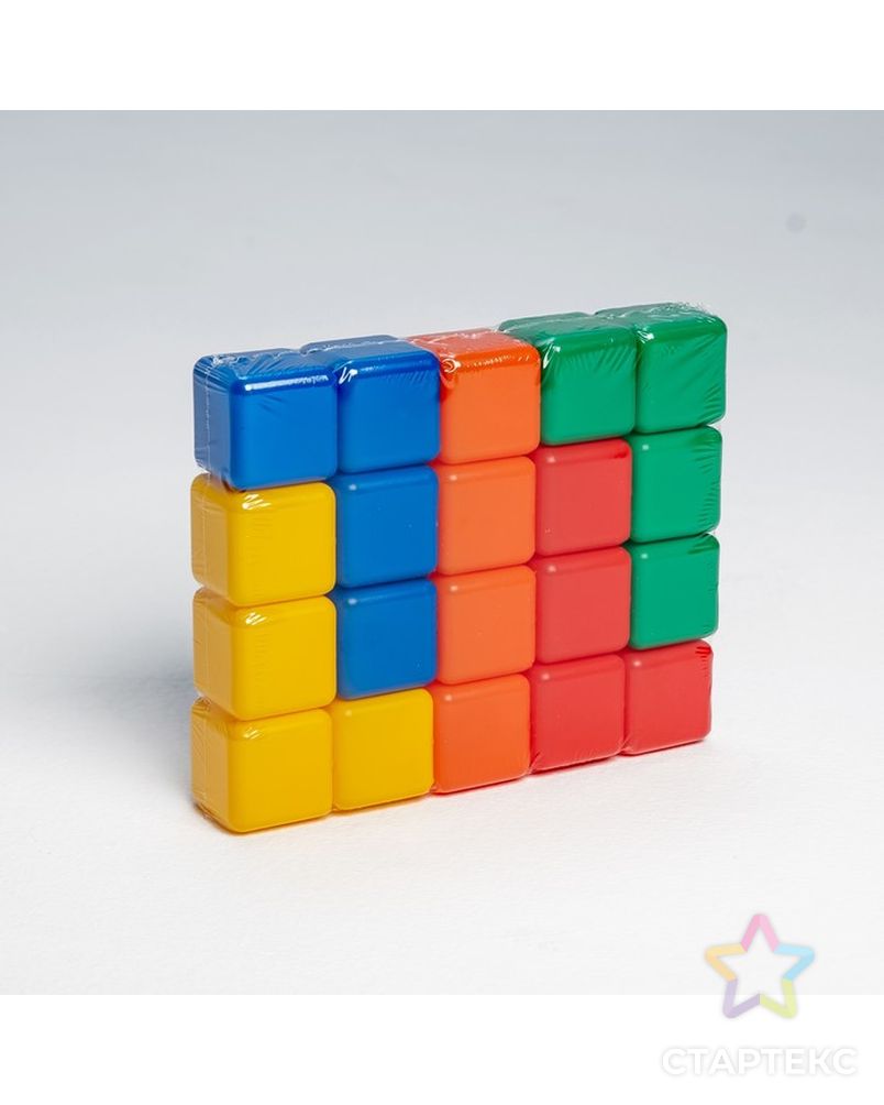Набор цветных кубиков, 20 штук, 4 × 4 см арт. СМЛ-42088-1-СМЛ0001200603 3