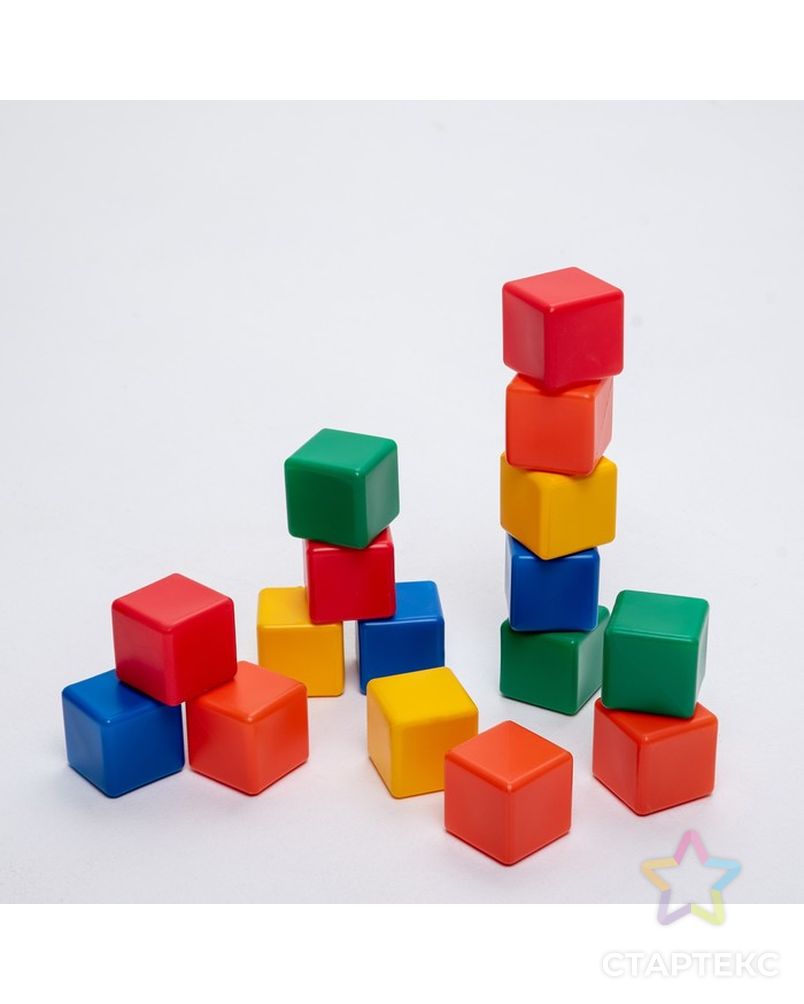 Набор цветных кубиков,16 штук 6 × 6 см арт. СМЛ-42091-1-СМЛ0001200605 1