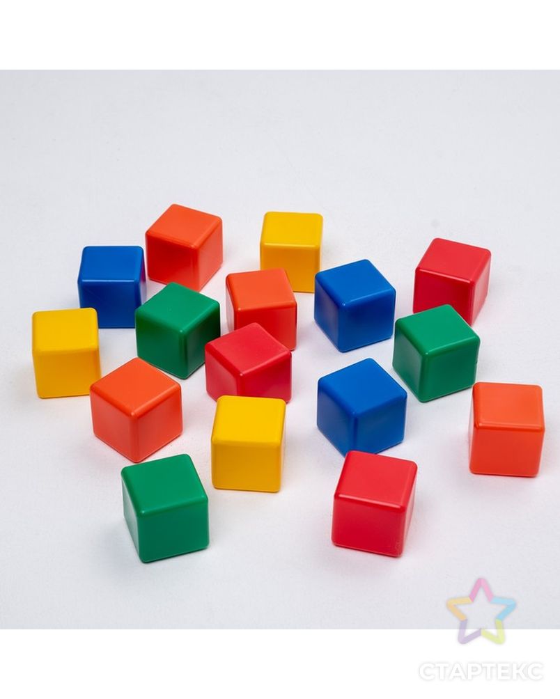 Набор цветных кубиков,16 штук 6 × 6 см арт. СМЛ-42091-1-СМЛ0001200605 2