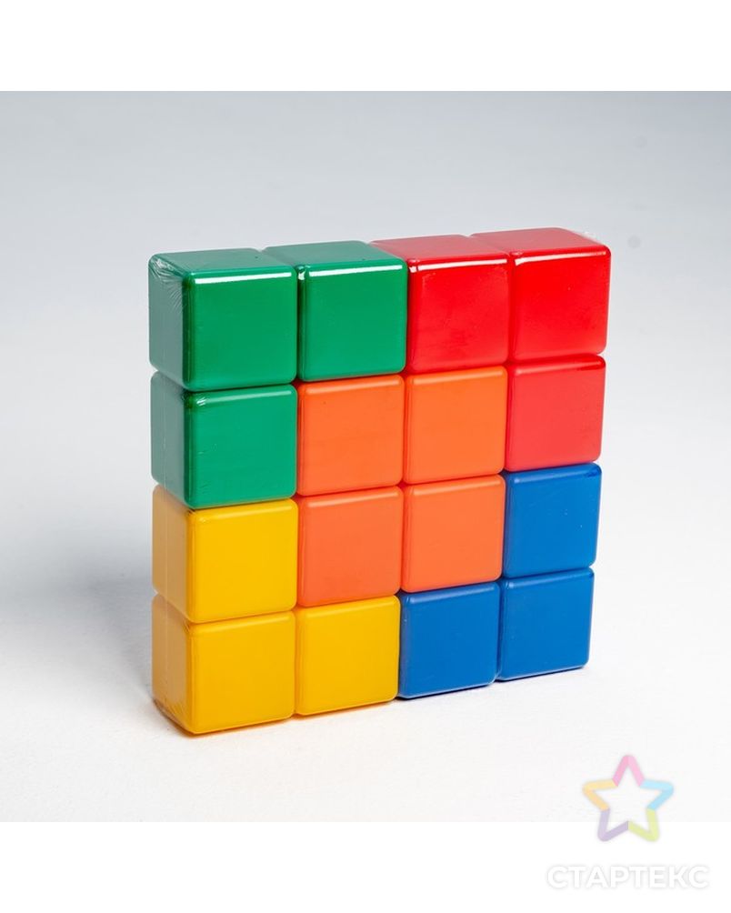 Набор цветных кубиков,16 штук 6 × 6 см арт. СМЛ-42091-1-СМЛ0001200605 3