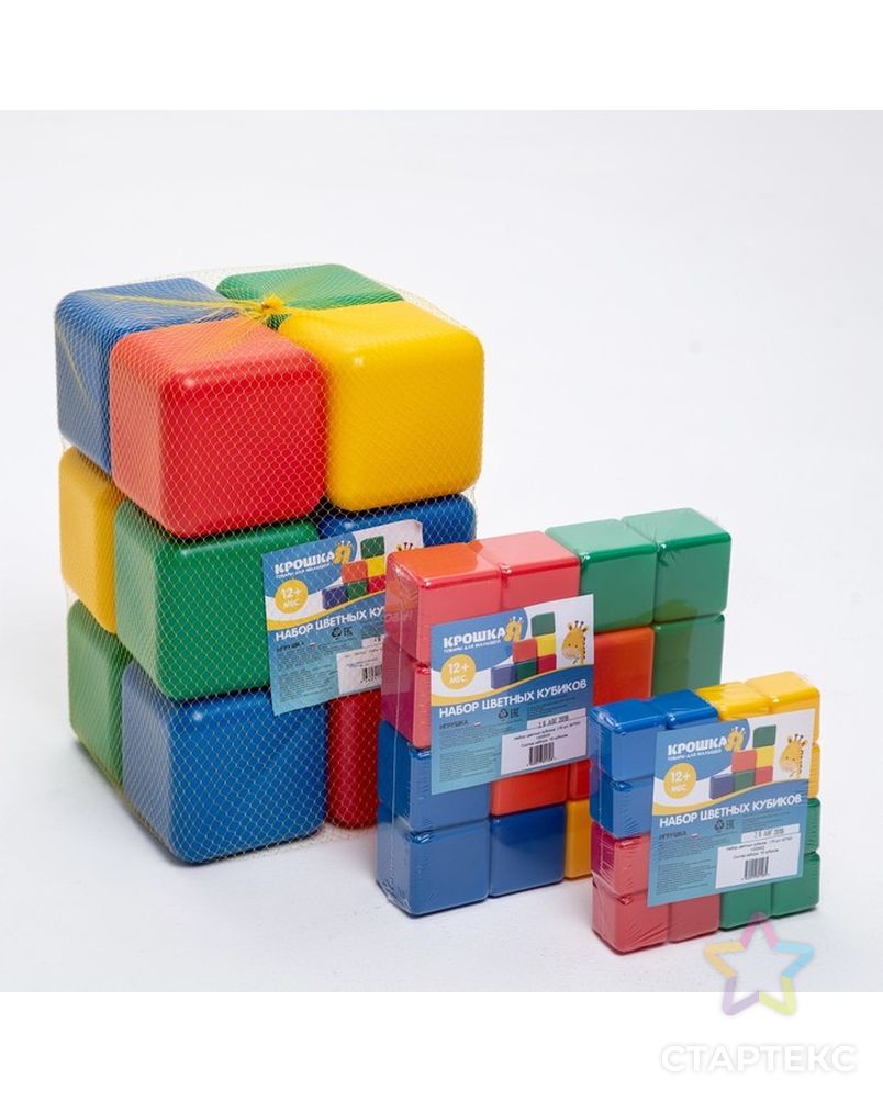 Набор цветных кубиков,16 штук 6 × 6 см арт. СМЛ-42091-1-СМЛ0001200605 7