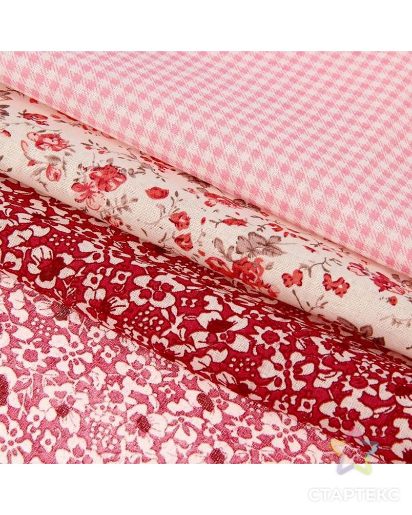 Набор ткани для пэчворка (3 шт.) «Нежность розового», 30 х 40 см арт. СМЛ-721-1-СМЛ1204614 1
