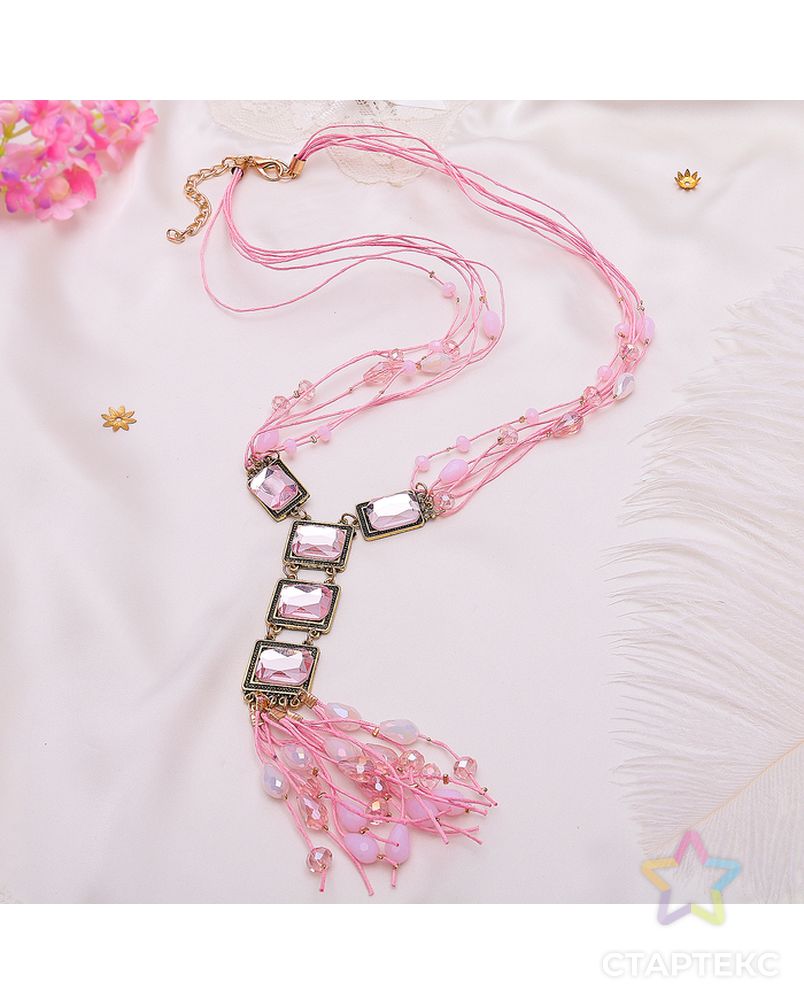 Кулон на декоративной основе "Лёгкость", цвет розовый в золоте арт. СМЛ-20008-1-СМЛ1204900 2