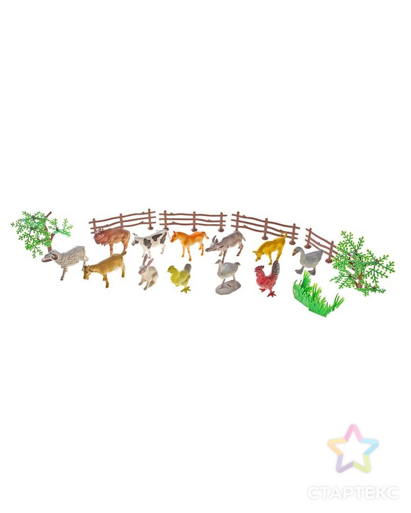 Набор животных «Моя ферма», с аксессуарами, 12 фигурок арт. СМЛ-52387-1-СМЛ0000120534 1
