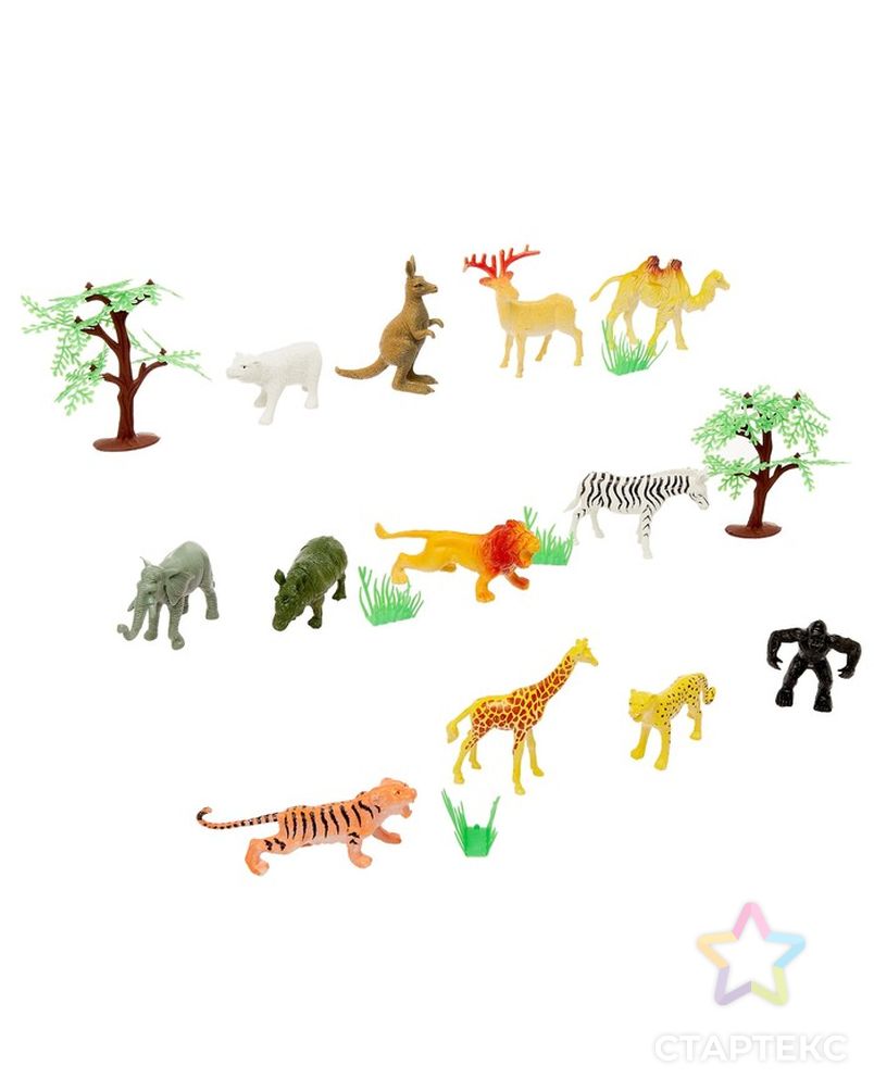 Набор животных «Дикая природа» с аксессуарами, 12 фигурок арт. СМЛ-52405-1-СМЛ0000120559 1