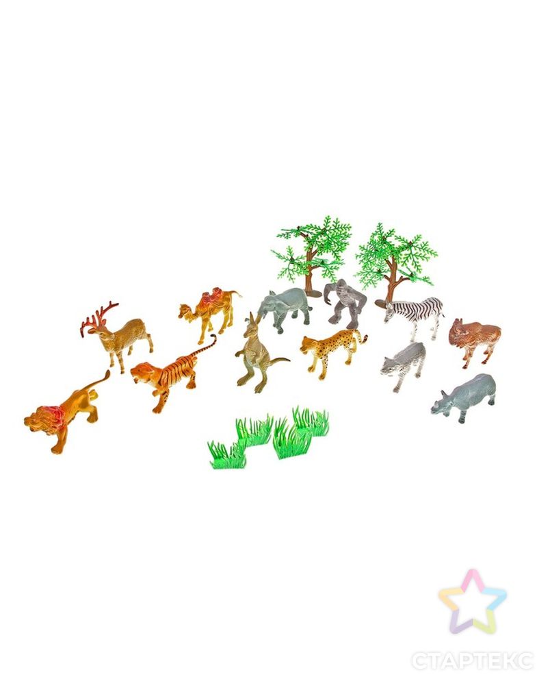 Набор животных «Дикая природа» с аксессуарами, 12 фигурок арт. СМЛ-52405-1-СМЛ0000120559 2