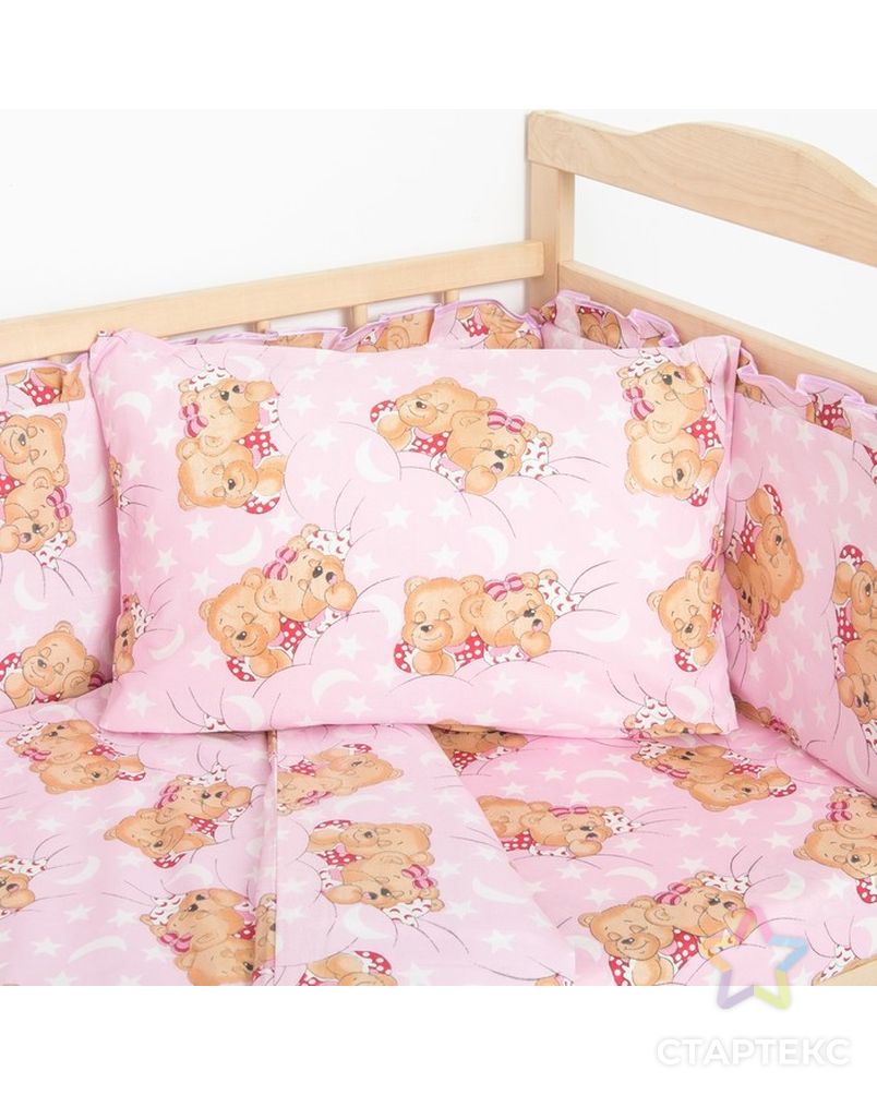 Комплект "Спящие мишки" (6 предметов), цвет розовый 65/1 арт. СМЛ-31147-1-СМЛ1208645