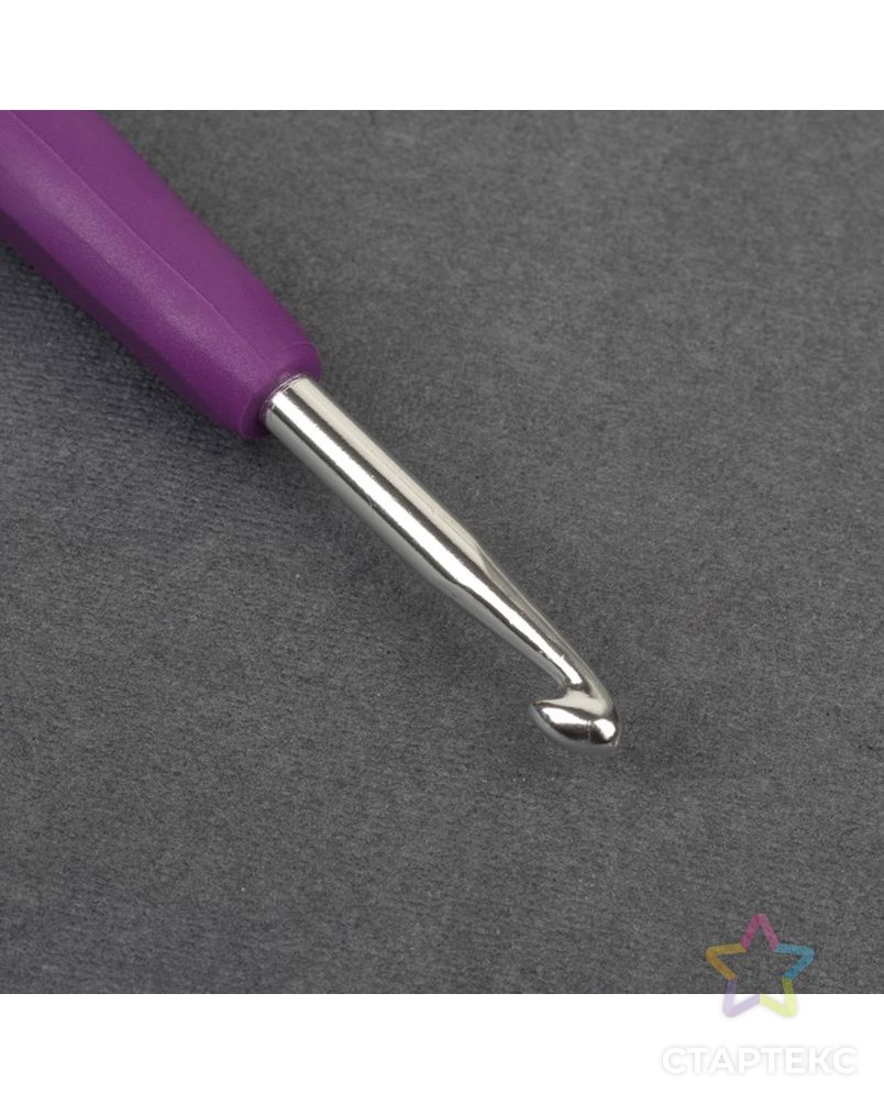 Крючок для вязания, с силиконовой ручкой, d = 2,5 мм, 14 см арт. СМЛ-19709-2-СМЛ1214590 3