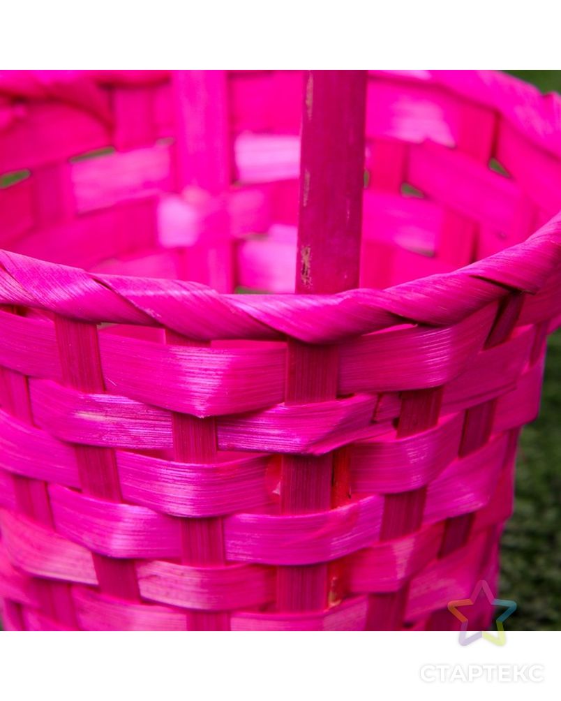 Корзина плетёная, бамбук, розовая арт. СМЛ-104737-1-СМЛ0001224598 3