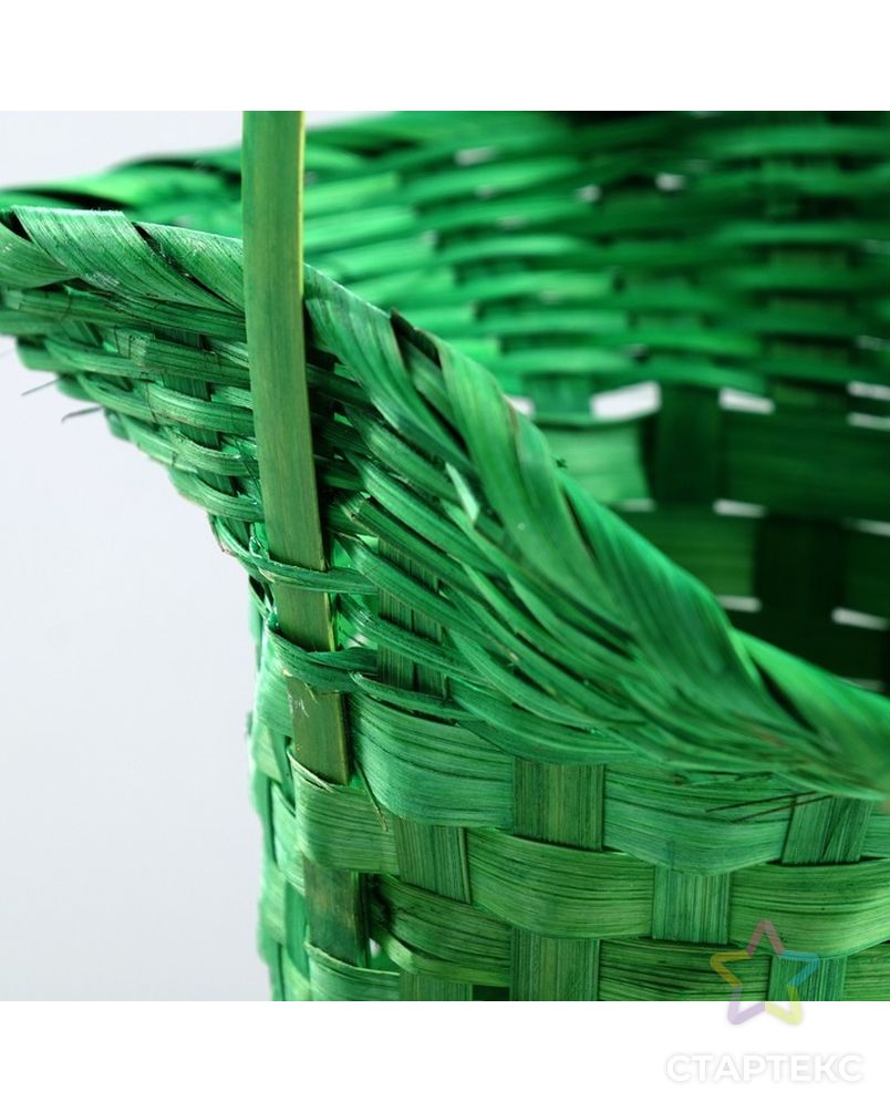 Корзина плетёная, бамбук, зелёная, (шляпка), большая арт. СМЛ-104740-1-СМЛ0001224605 2