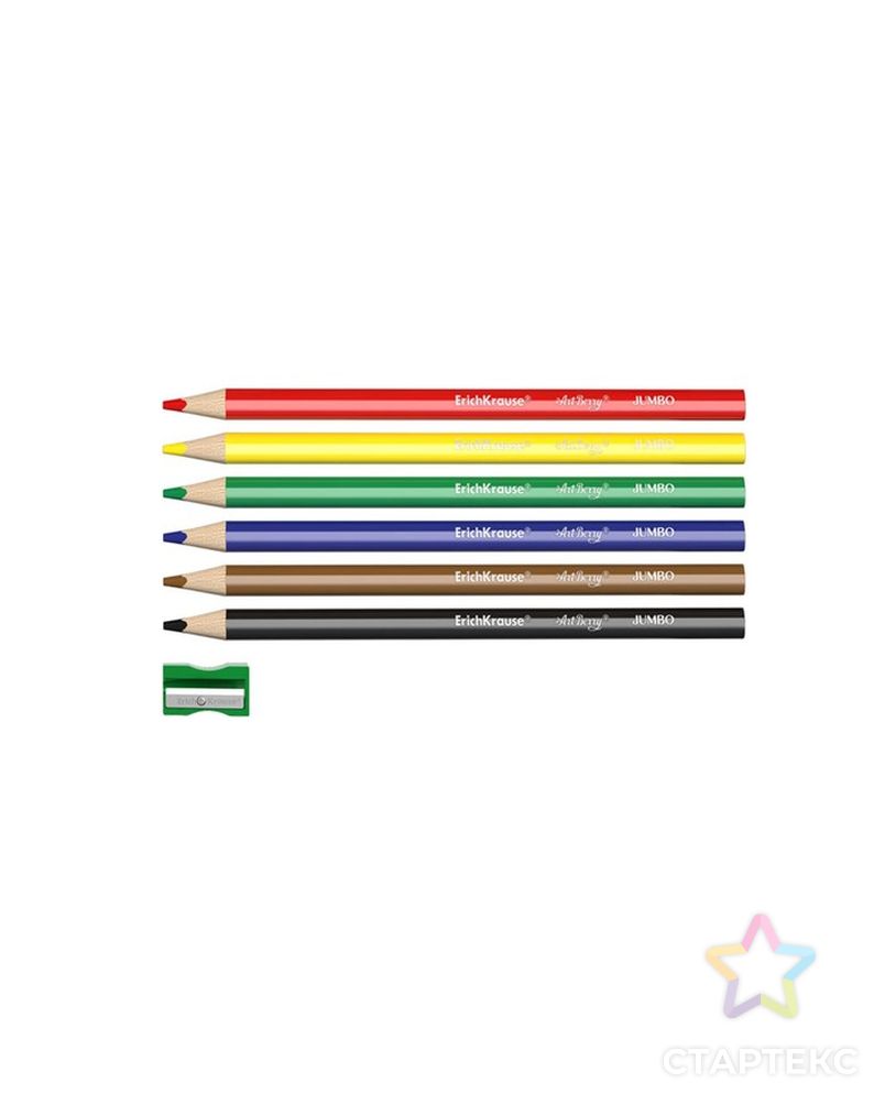 Карандаши утолщённые трёхгранные, 6 цветов, Maxi Artberry, джамбо, грифель 5 мм, европодвес арт. СМЛ-189077-1-СМЛ0001241279
