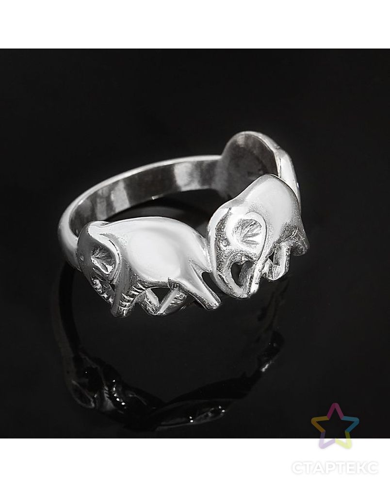 Кольцо "Три слона", размер 18, цвет чернёное серебро арт. СМЛ-19701-1-СМЛ1244237 1