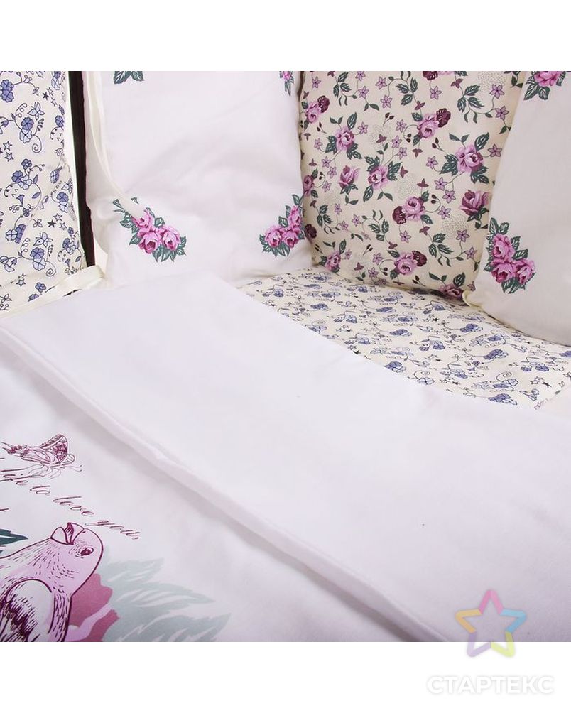 Комплект в кроватку "Эдельвейс" (6 предметов), цвет розовый 10010 арт. СМЛ-22084-1-СМЛ1244624 3
