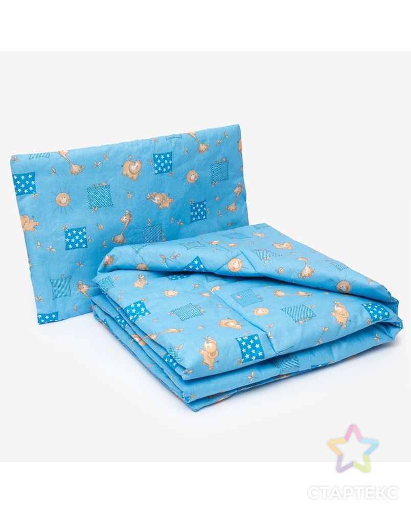Комплект в кроватку для мальчика (одеяло 110*140 см, подушка 40*60 см), цвет МИКС арт. СМЛ-30857-1-СМЛ1265509