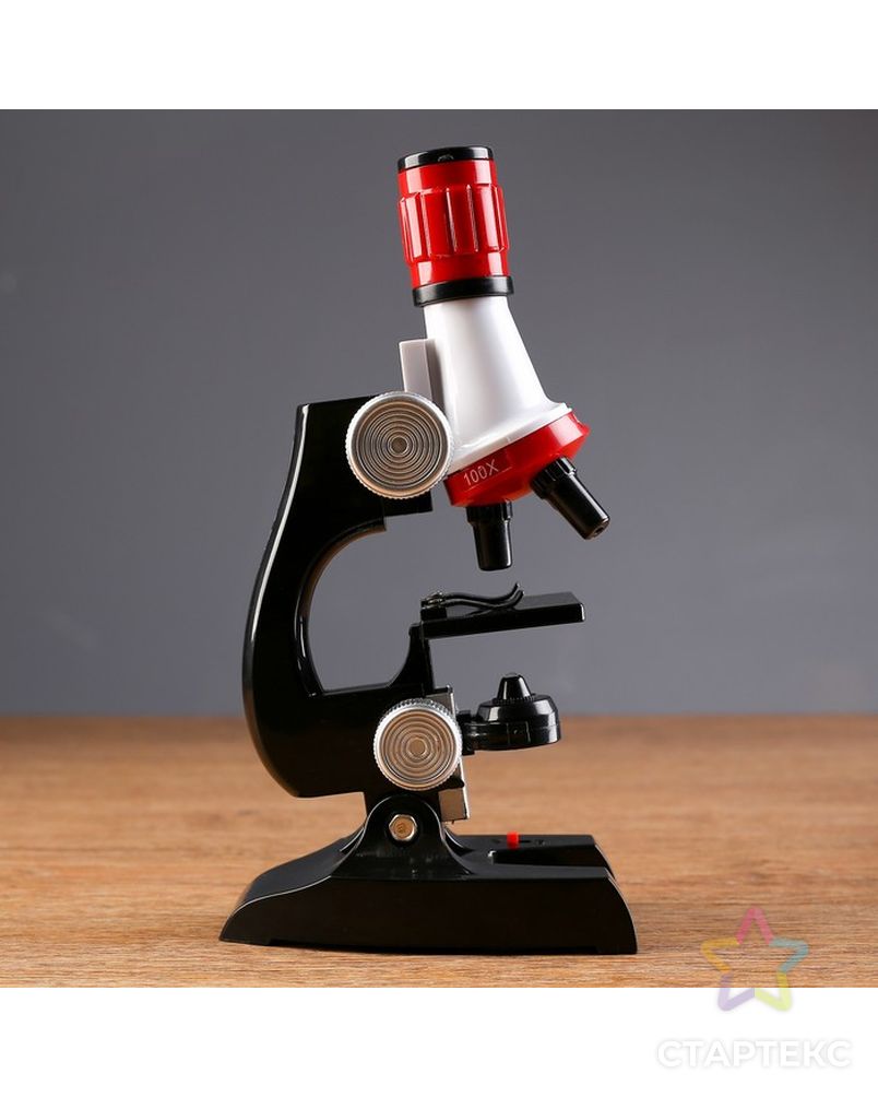 Микроскоп "Юный исследователь", кратность увеличения 1200х, 400х, 100х, с подсветкой арт. СМЛ-59307-1-СМЛ0000127589 4