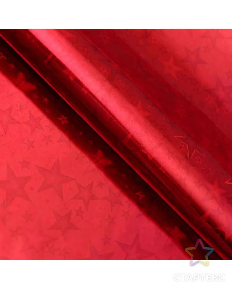 Бумага голографическая "Звездопад", цвет красный, 70 х 100 см арт. СМЛ-61004-1-СМЛ0000128607 1