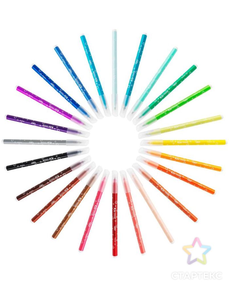 Цветные фломастеры 24 цвета, детские, смываемые, среднее письмо, BIC Kid Couleur арт. СМЛ-172762-1-СМЛ0001314666