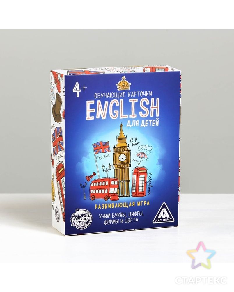 Настольная развивающая игра «English для детей», 70 карт арт. СМЛ-106295-1-СМЛ0001320758 2