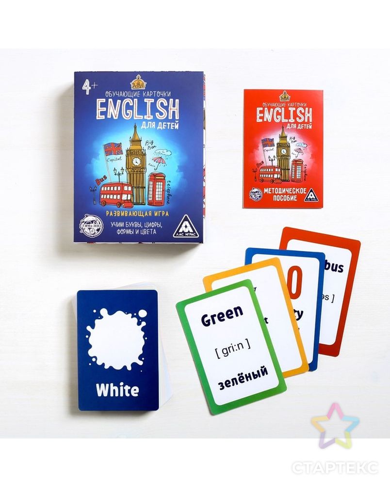 Настольная развивающая игра «English для детей», 70 карт арт. СМЛ-106295-1-СМЛ0001320758 3