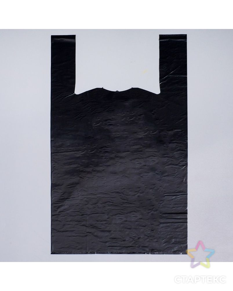 Пакет "Suominen" чёрный, полиэтиленовый, майка, 28 х 55 см, 35 мкм арт. СМЛ-42468-1-СМЛ0001343884 2