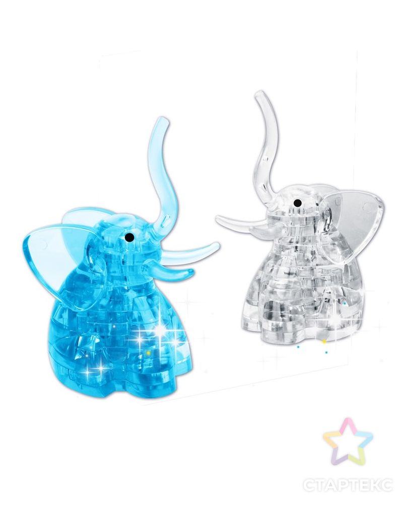 Пазл 3D кристаллический «Слон», 20 деталей, цвета МИКС арт. СМЛ-42856-1-СМЛ0001353921 2
