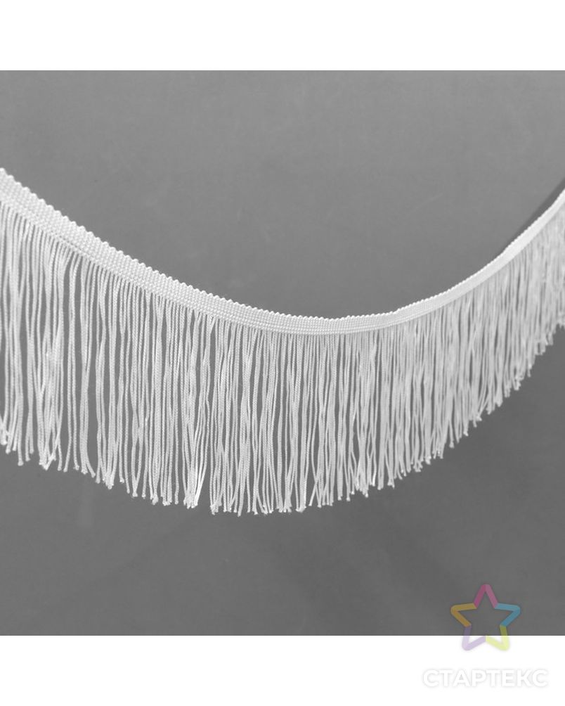 Тесьма декоративная «Бахрома», 10 см, 5 ± 0,5 м, цвет белый арт. СМЛ-212304-1-СМЛ0001360265 1