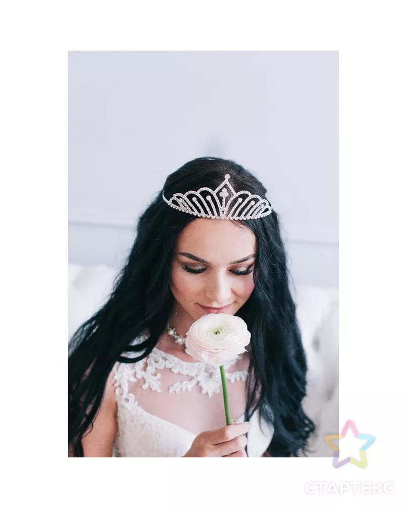 Диадема для волос "Изящество" капелька, 6 см арт. СМЛ-1062-1-СМЛ1363596 - рис. 2