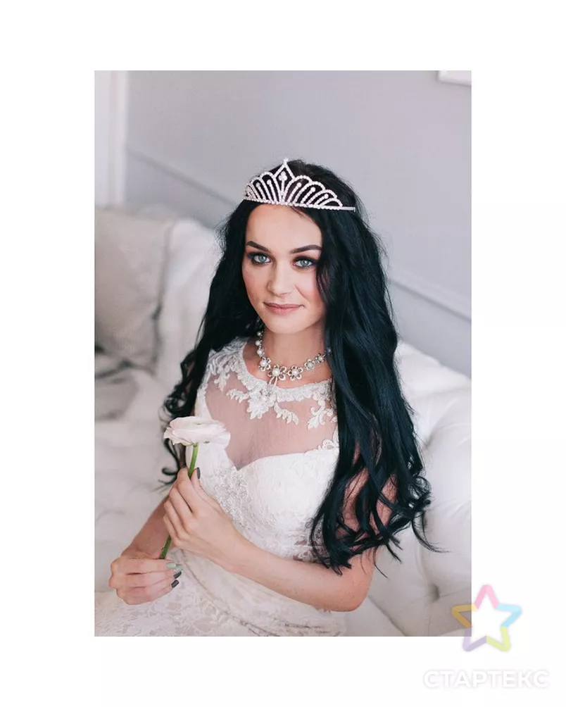 Диадема для волос "Изящество" капелька, 6 см арт. СМЛ-1062-1-СМЛ1363596 - рис. 3