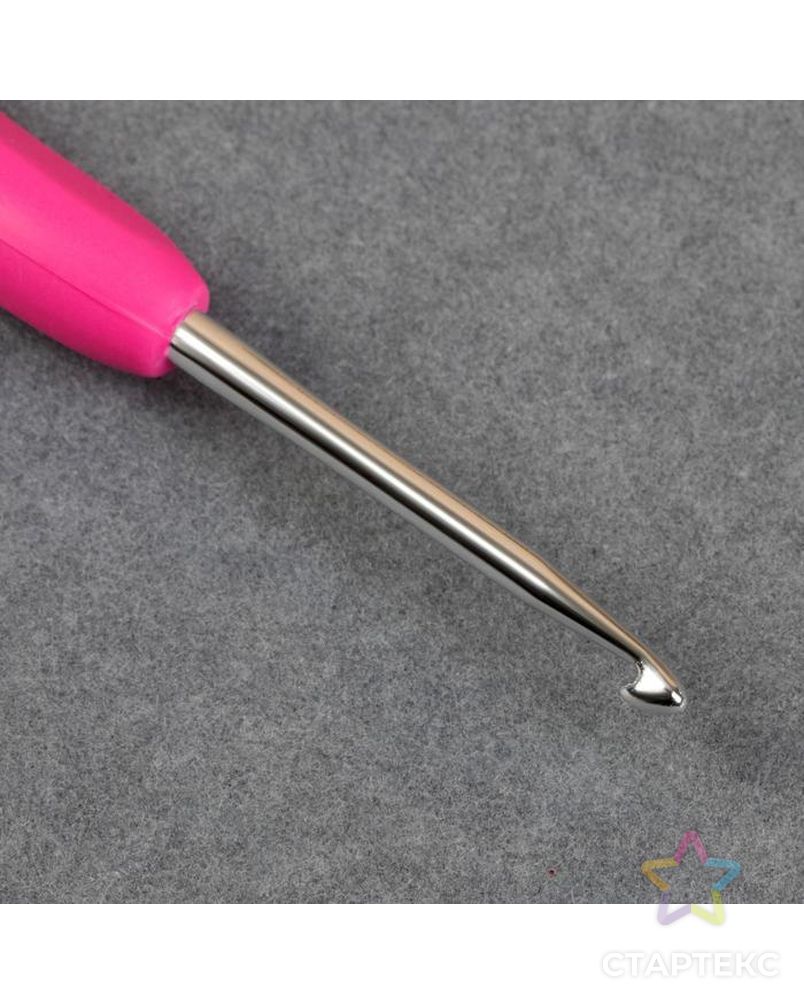 Крючок для вязания, с силиконовой ручкой, d = 2,5 мм, 14 см арт. СМЛ-19709-6-СМЛ0001364633 3