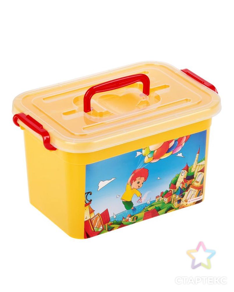 Ящик для игрушек «Радуга» с крышкой и ручками, 6,5 л, МИКС арт. СМЛ-134268-1-СМЛ0001378596 5