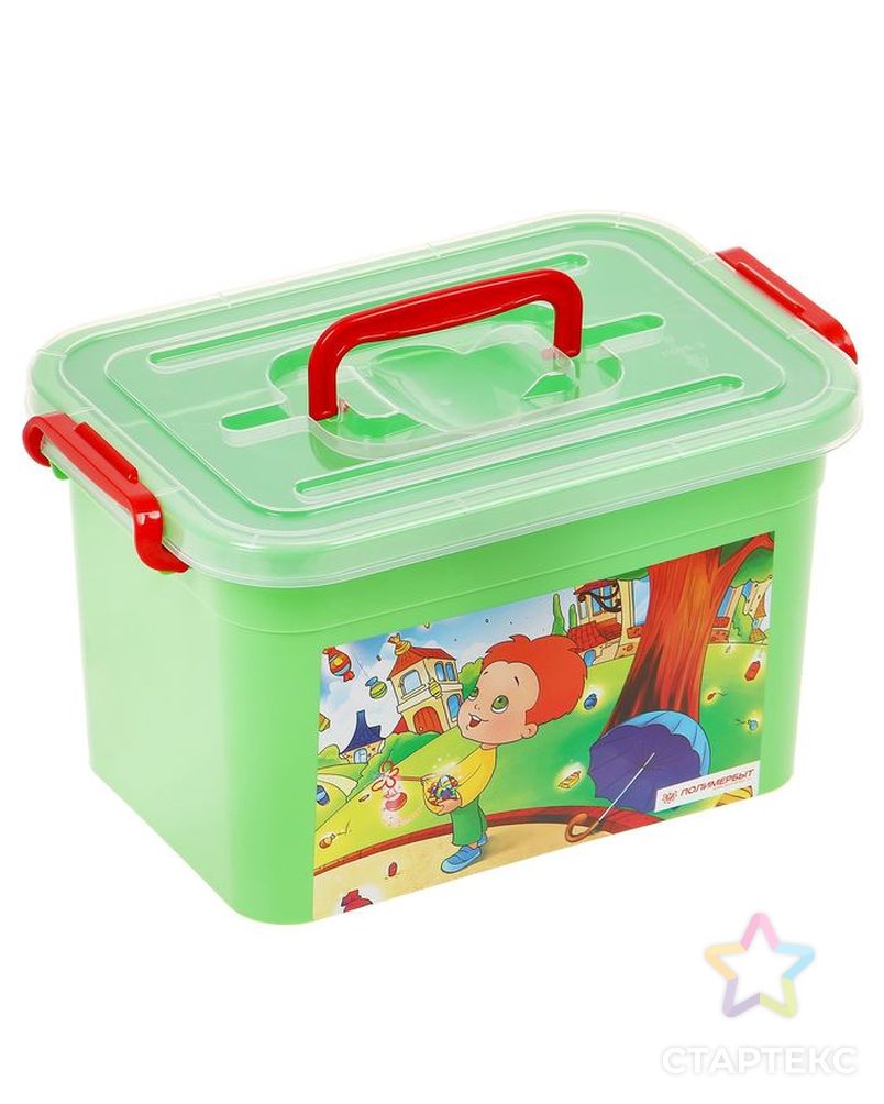 Ящик для игрушек «Радуга» с крышкой и ручками, 6,5 л, МИКС арт. СМЛ-134268-1-СМЛ0001378596 8