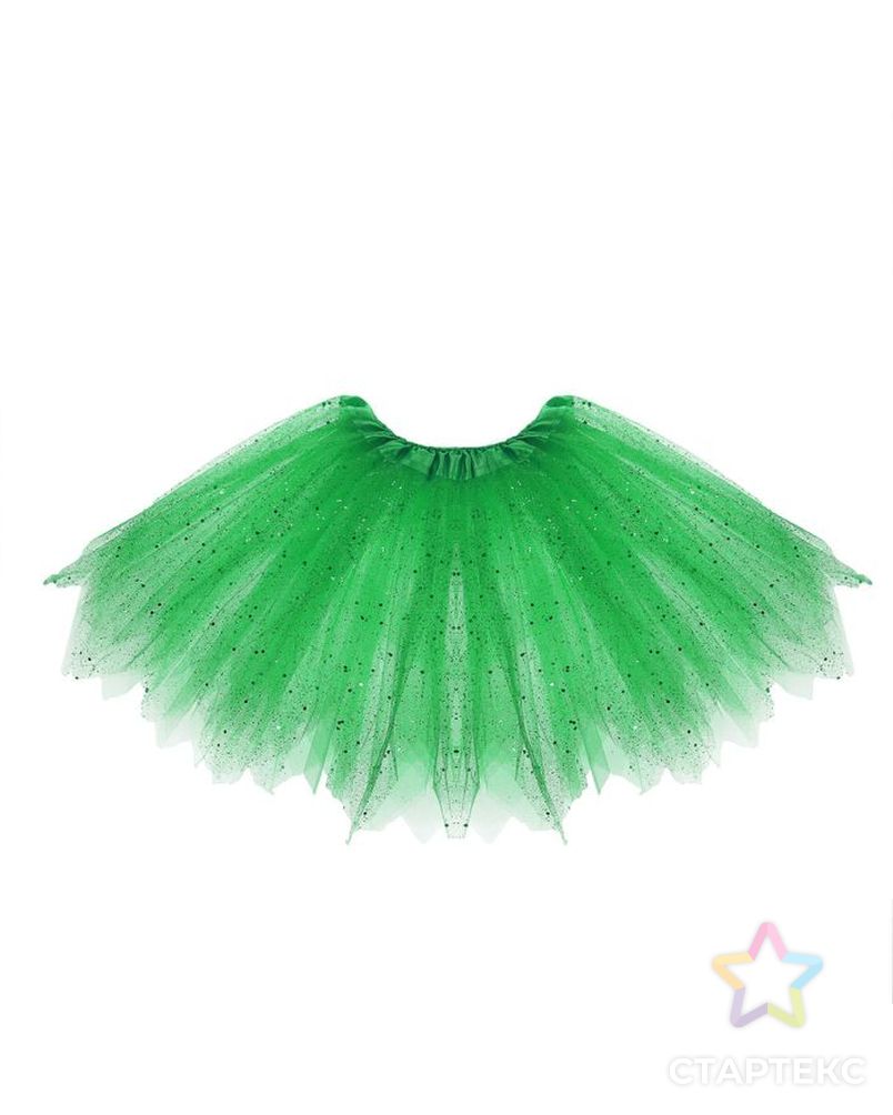 Карнавальная юбка "Блеск", 3-х слойная 4-6 лет, цвет зеленый арт. СМЛ-42924-1-СМЛ0001378868