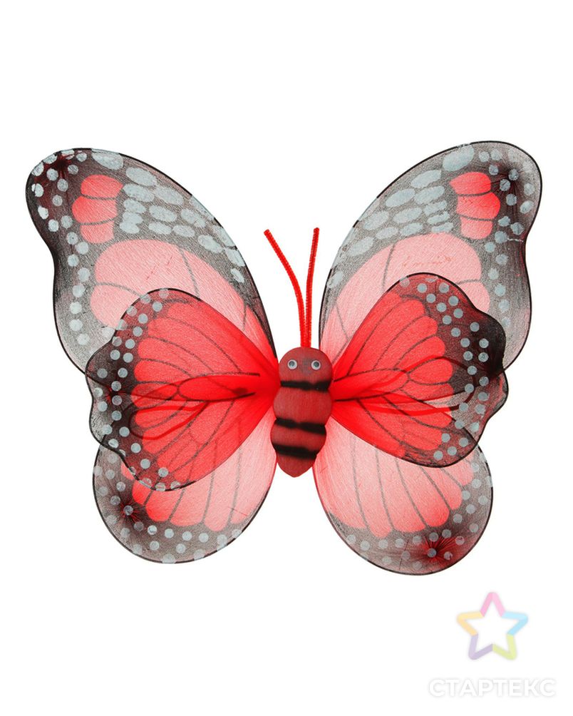 Карнавальные крылья «Бабочка», для детей, цвет красный арт. СМЛ-105488-1-СМЛ0001380440 1