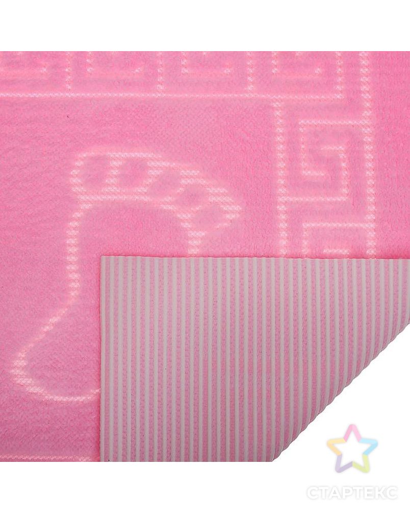 Коврик для ног прорезиненный, 50х70 см розовый нано-микрофибра п/э100% арт. СМЛ-22892-1-СМЛ1385475