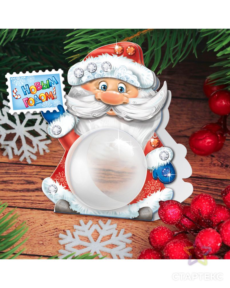 Новогодний шар-3D аппликация "Дед Мороз" арт. СМЛ-119735-1-СМЛ0001385760