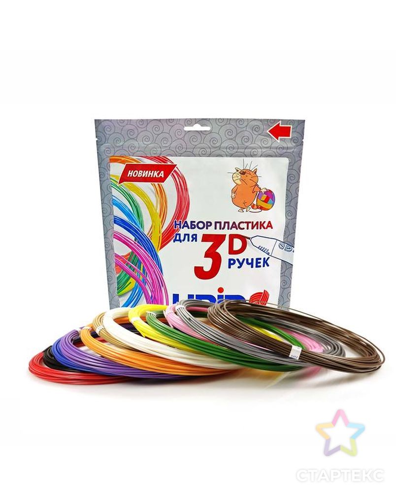 Пластик UNID ABS-12, для 3Д ручки, 12 цветов в наборе, по 10 метров арт. СМЛ-206792-1-СМЛ0001396086 1