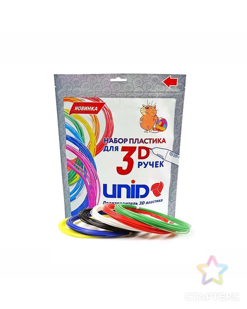 Пластик UNID PLA-6, для 3Д ручки, 6 цветов в наборе, по 10 метров арт. СМЛ-206791-1-СМЛ0001396089 1